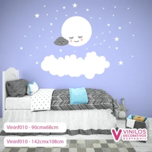 Vinil infantil nubes estrella luna