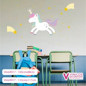 Vinil infantil  unicornio cara con nombre Jhorleny