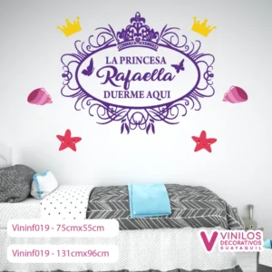 Vinil Decorativo Infantil Corona la princesa Rafaella
