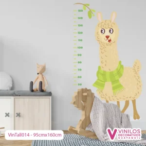 Vinil Decorativo Tallímetros Infantil llama adorable con bufanda