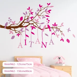 Vinil Decorativo Infantil De Árbol Rosado