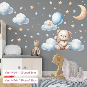Vinilos Decorativos Infantiles De Oso Con Estrellas