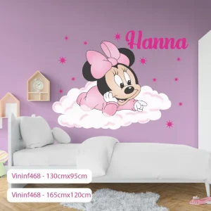 Vinilos Decorativos Infantiles De Mini Mouse Con Nombre Personalizado
