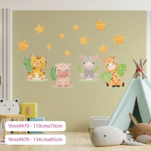 Vinilos Decorativos Infantiles De Safari Con Estrellas