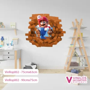 Vinilos Decorativos Rompe Pared De Mario Bros