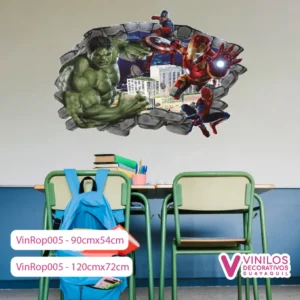 Vinilos Decorativos Rompe Pared De Avengers