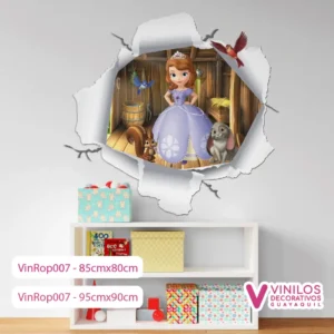 Vinilos Decorativos Rompe Pared De Princesita Sofía