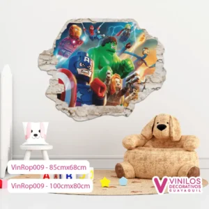 Vinilos Decorativos Rompe Pared De Avengers Lego