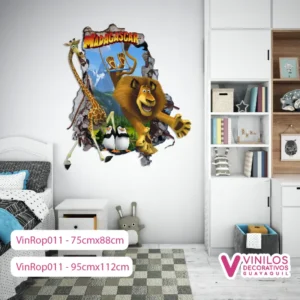 Vinilos Decorativos Rompe Pared De Madagascar