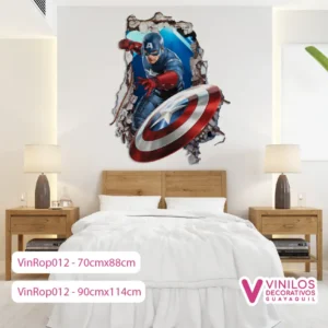Vinilos Decorativos Rompe Pared De Capitán America