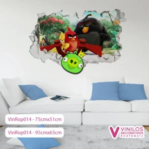 Vinilos Decorativos Rompe Pared De Angri Bird