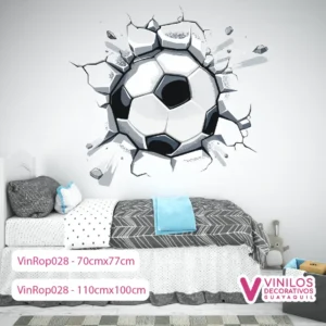 Vinilos Decorativos Rompe Pared De Balón De Futbol