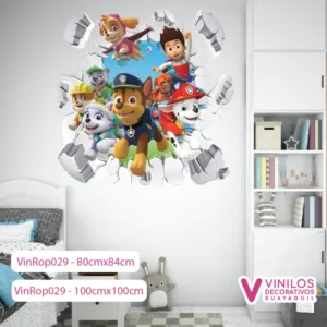 Vinilos Decorativos Rompe Pared De PAW-Patrol