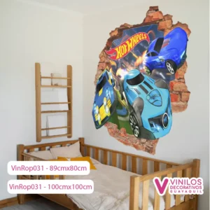 Vinilos Decorativos Rompe Pared De Hot Wheels
