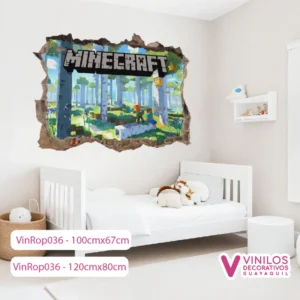 Vinilos Decorativos Rompe Pared De Minecraft