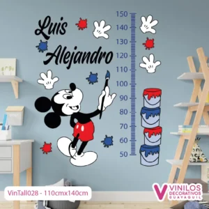 Vinilo Decorativo Tallímetro De Mickey Mouse