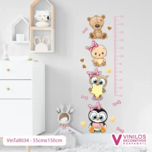 Vinilo Decorativo Tallímetro Infantil Para Niña