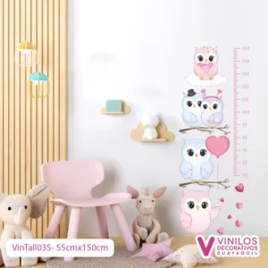 Vinilo Decorativo Tallímetro De Animalitos