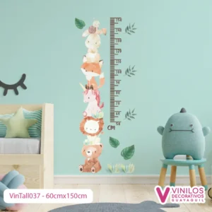Vinilo Decorativo Tallímetro De Animalito