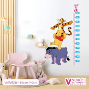 Vinilo Decorativo Tallímetro Infantil De Winnie Pooh