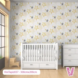 Vinilo Decorativo Papel Tapiz Personalizado Estrellas Fondo Blanco