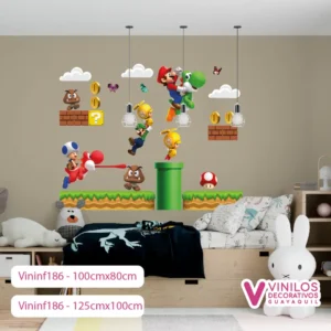 Vinil Decorativo Infantil Mundo Mario Bros
