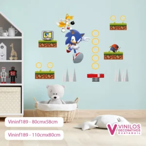 Vinil Decorativo Infantil Mundo Sonic