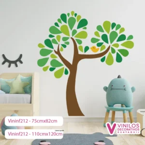 Vinil Decorativo Infantil Árbol con ramas y ave