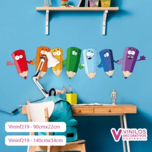Vinil Decorativo Infantil familia de lápices