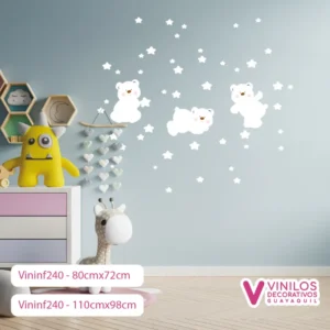 Vinil Decorativo Infantil Ositos con estrellas