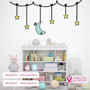 Vinilos Decorativos Infantiles De Luna Y Estrellas
