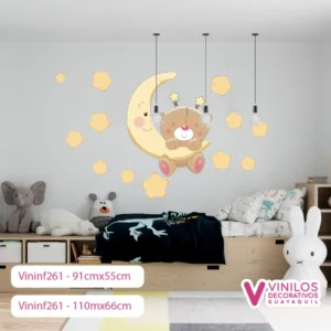 Vinilos Decorativos Infantiles De Oso Con Luna