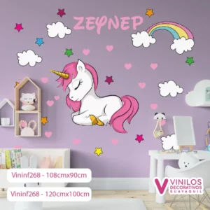 Vinilos Decorativos Infantiles De Unicornio