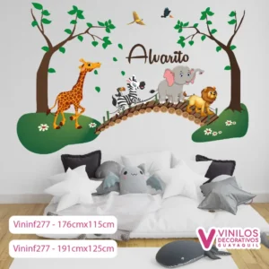 Vinilos Decorativos Infantiles De Safari Con Nombre