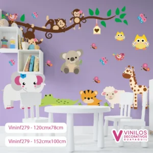 Vinilos Decorativos Infantiles De Animalitos De Safari
