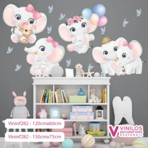 Vinilos Decorativos Infantiles De Elefantes Bebes