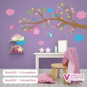 Vinilos Decorativos Infantiles De Pájaros Y Arboles
