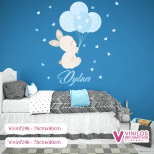 Vinilos Decorativos Infantiles De Conejo Con Globos