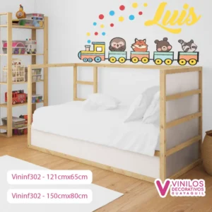 Vinilos Decorativos Infantiles De Animalitos En Un Tren