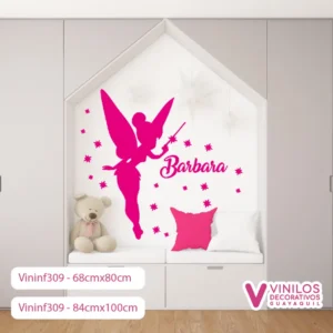 Vinilos Decorativos Infantiles De Tinkerbell Y Nombre