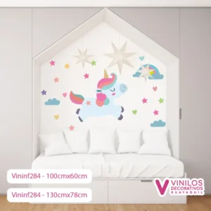 Vinilos Decorativos Infantiles De Unicornio En Forma De Casa